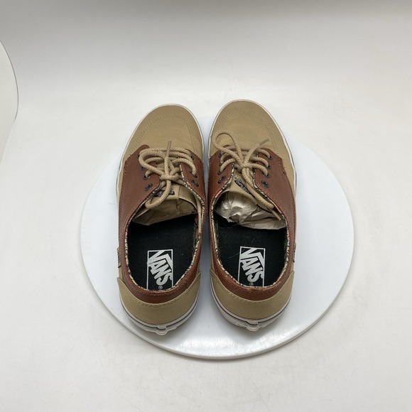 Vans Mens 8 Womens 9.5 Brigata 721356 Brown Leather Canvas Casual Shoes Sneakers - Picture 5 of 10